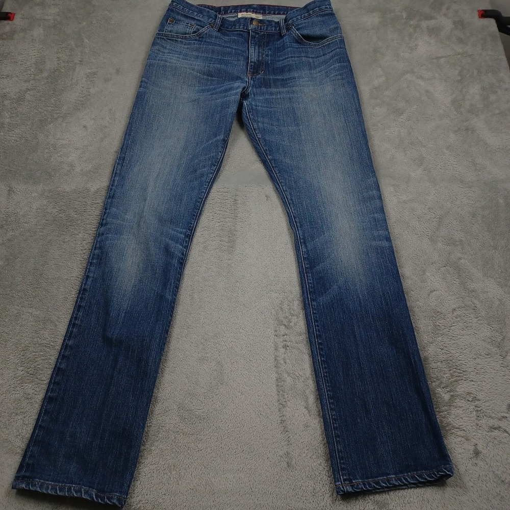 Raleigh Denim Jeans Mens 33x34 Blue Jones Straight Casual Pockets Distressed